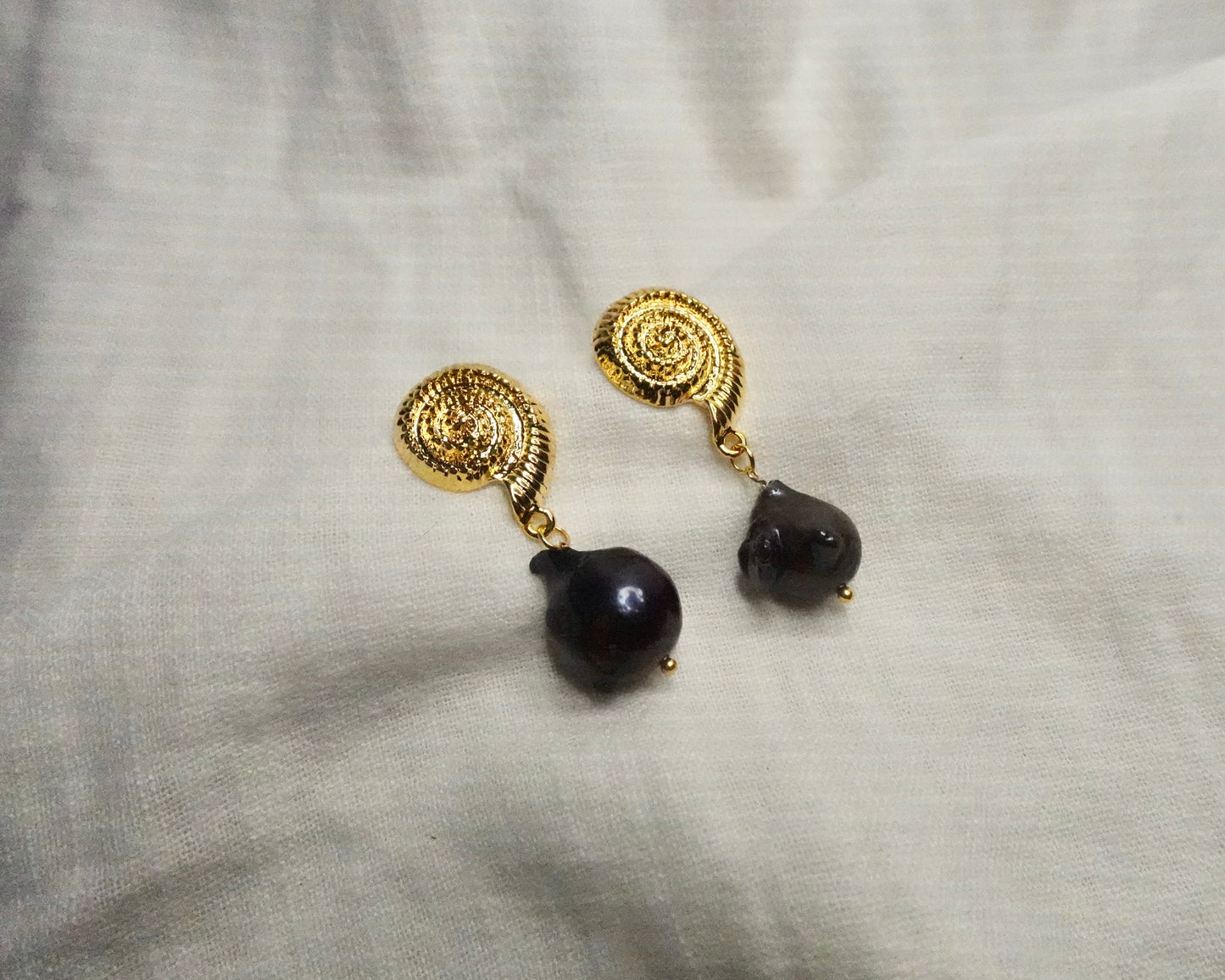 Aretes Caracol Perla Barroca