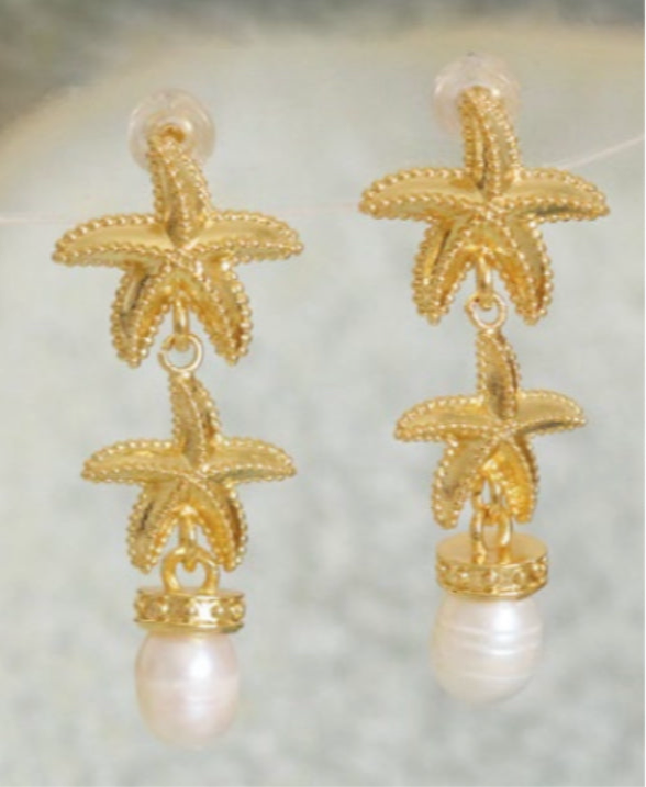 Aretes Estrellas y perla