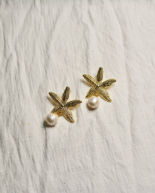 Aretes estrella perla