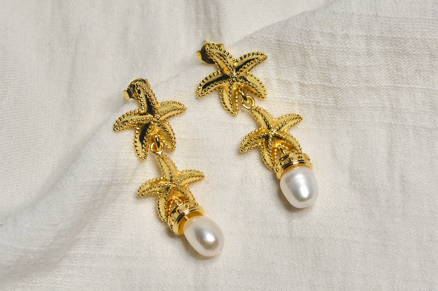 Aretes Estrellas y perla