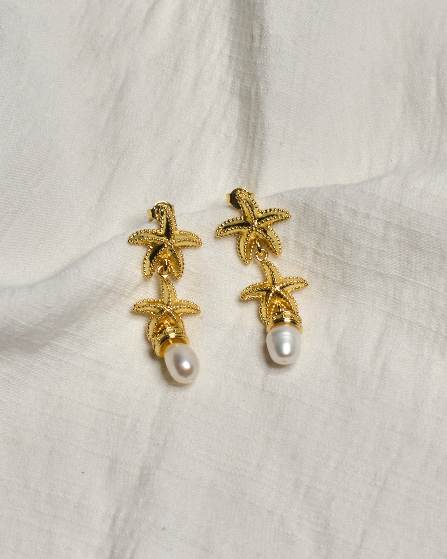 Aretes Estrellas y perla