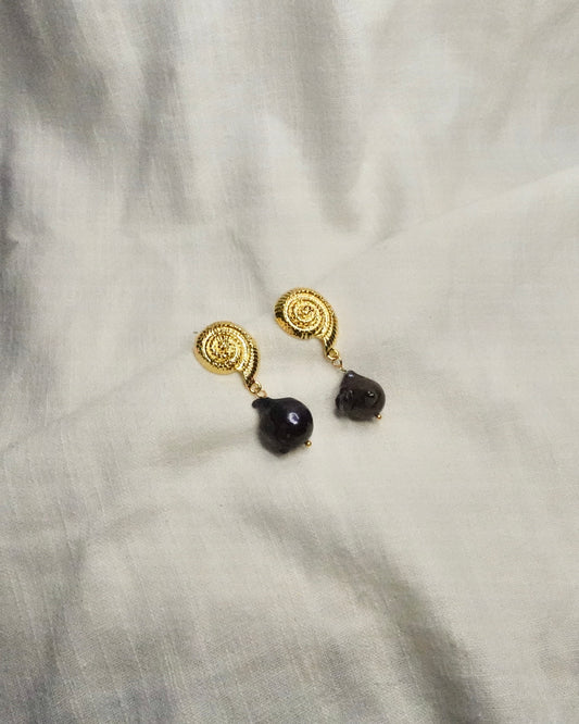 Aretes Caracol Perla Barroca