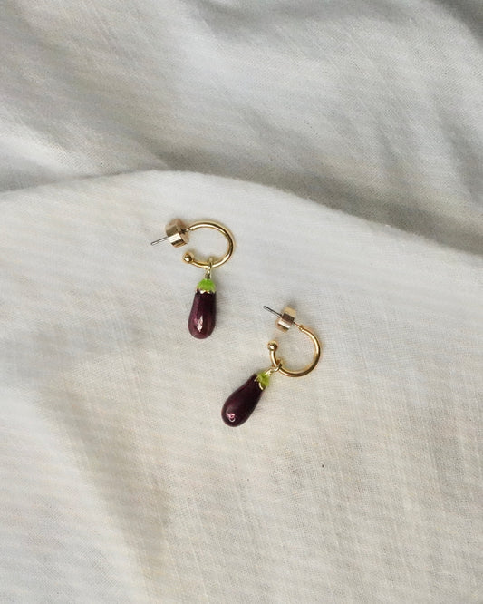Aretes Berenjenas