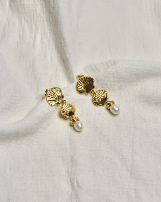 Aretes Conchas y Perla