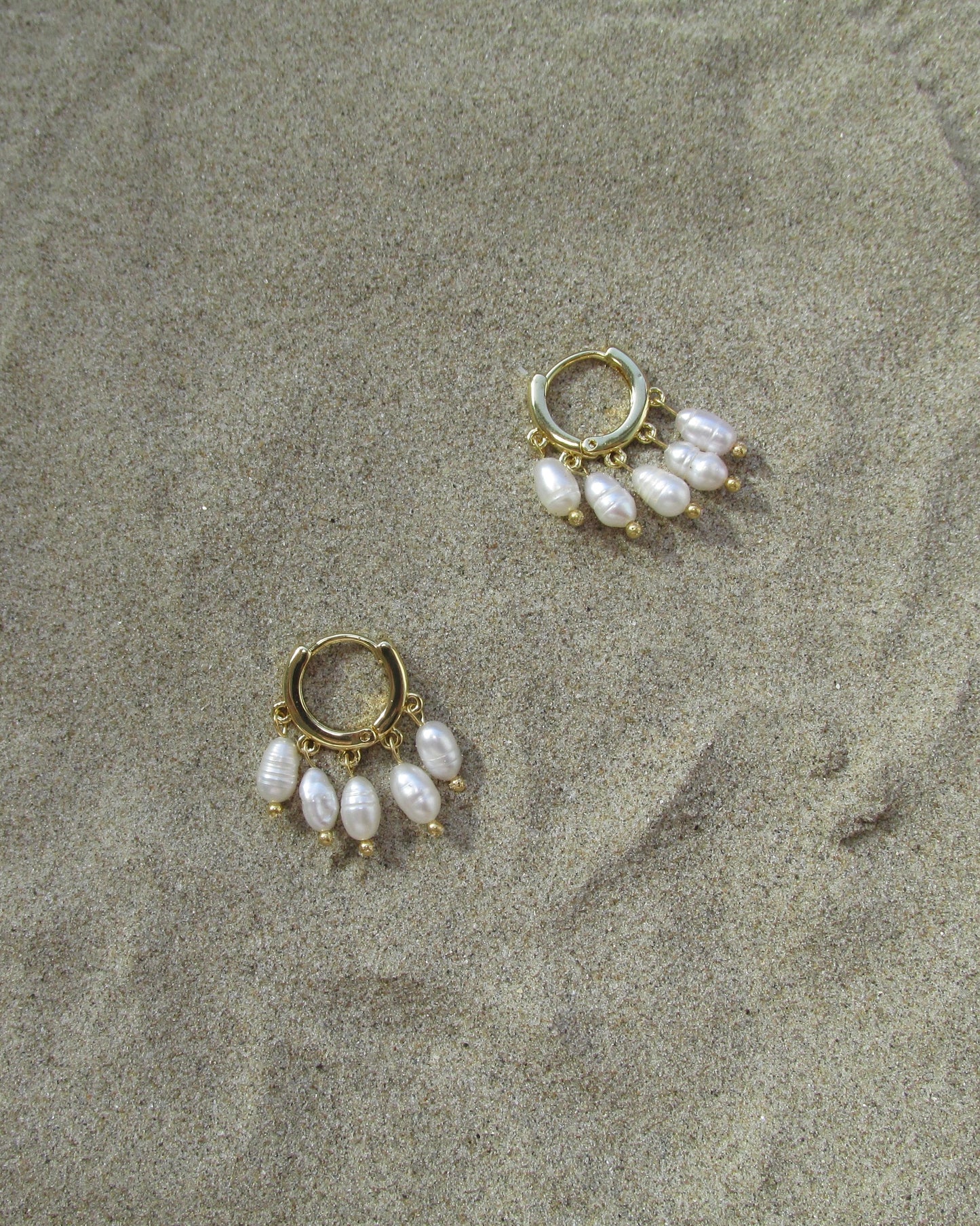 Aretes Hoops Perlas