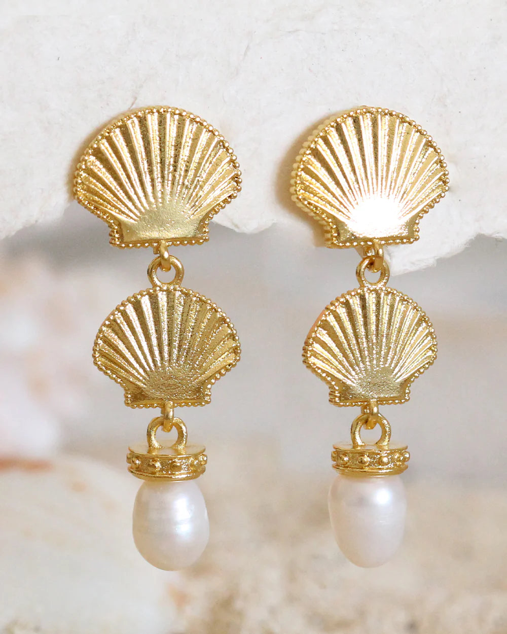 Aretes Conchas y Perla