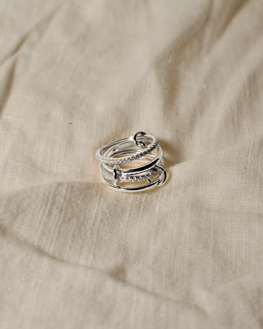 Anillo Camila Plateado Full